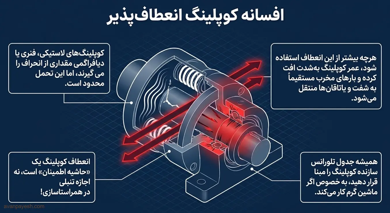 افسانهی جبران ناهمراستایی توسط کوپلینگ انعطافپذیر